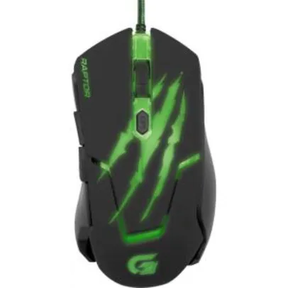 [PRIME] Fortrek OM-801, Mouse Gamer USB, 3200 DPI, Preto/Verde - R$ 35