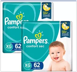 Fralda Pampers Confort Sec Giga XG - 124 Unidades