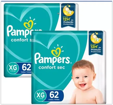 Fralda Pampers Confort Sec Giga XG - 124 Unidades