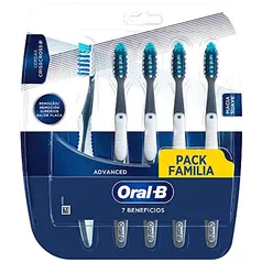 Kit 5 Escovas Dente Oral-B Pro-Saúde 7 benefícios - Pacote família