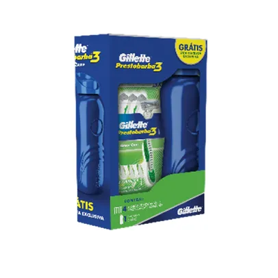 Aparelho De Barbear Gillette Prestobarba 3 Senscare Com 4 Unidades + Garrafa