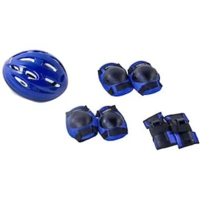 Kit de Proteção P Super Bel Azul/Preto - 7 Peças
