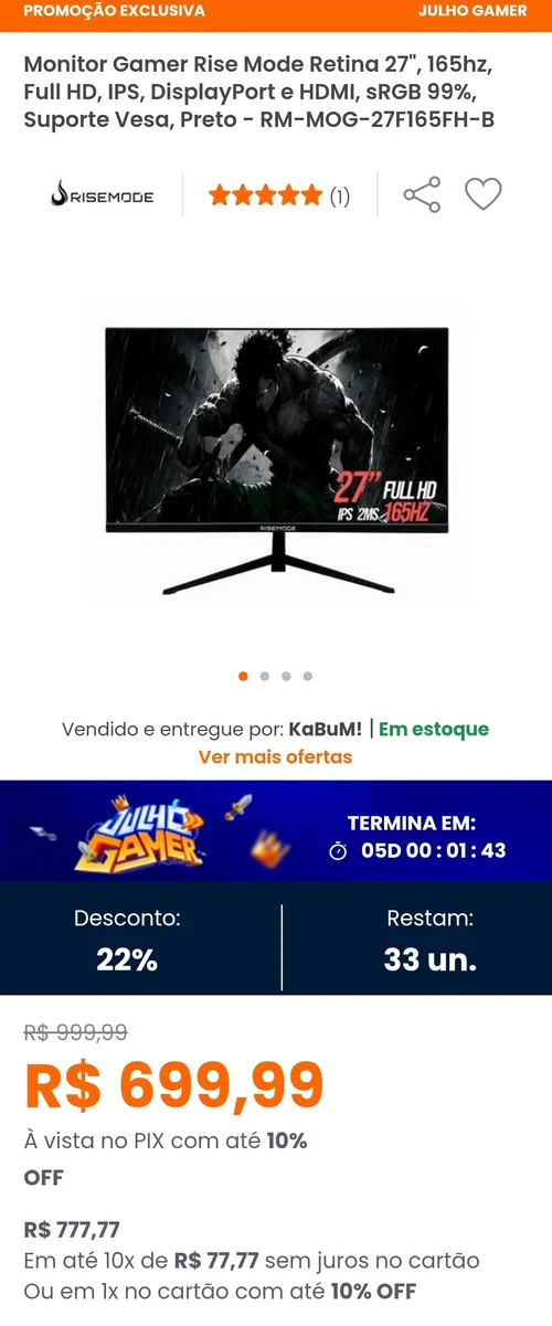 Imagem na descrição da promoção