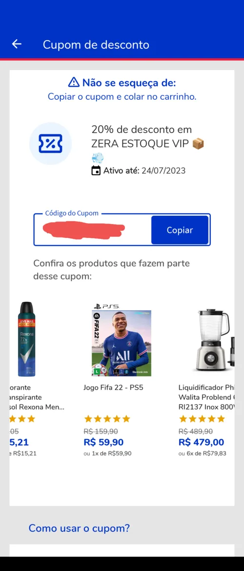 Imagen na descrição da promoção