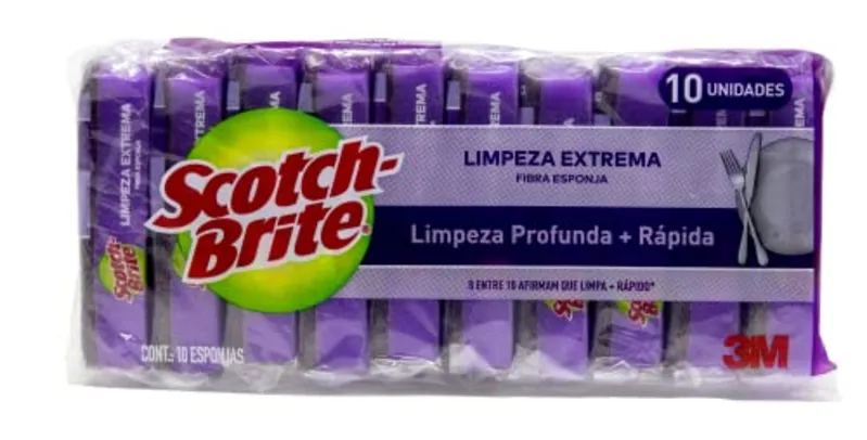 [REC] Scotch-Brite, 3M, Esponja de Louças, Limpeza Extrema - 10 Unidades