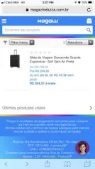 Mala de Viagem Samsonite Grande Expansiva - Soft Spin Air Preta R$285