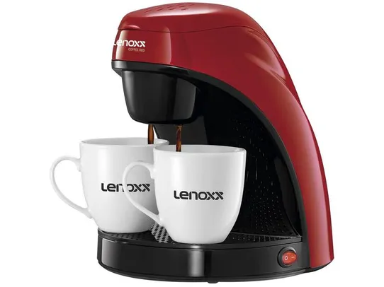 [Cliente Ouro] Cafeteira Elétrica Lenoxx PCA 031 Preta e Vermelha