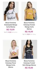 Produtos de até R$20,00 no site da Marisa