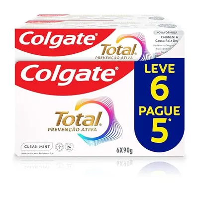 Creme Dental Colgate Total Clean Mint 90g 6 unidades