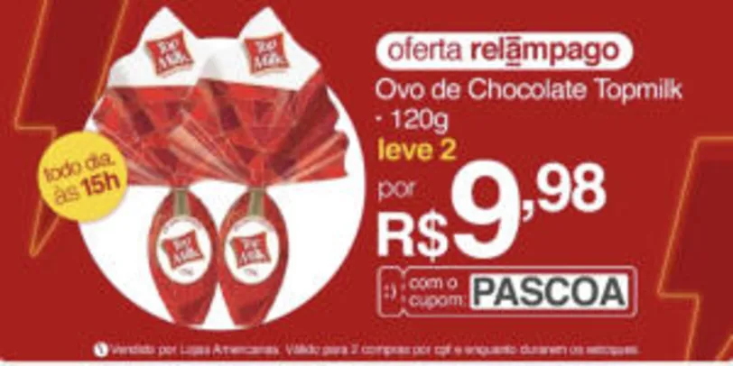 Ovo De Pascoa Chocolate 120g Topmilk R$8