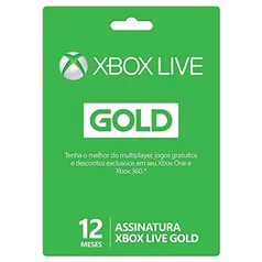 Assinatura Xbox Live Gold 12 Meses - Código Digital