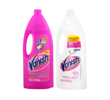 [L3P2] Vanish Gel Multiuso 1,5L + Vanish Gel Crystal White 1,5L | R$23