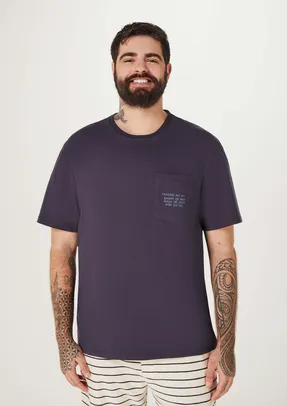 Camiseta Masculina Super Cotton Com Estampa - Azul (P e M )