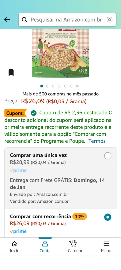 Imagem na descrição da promoção