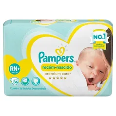 Fralda Pampers Premium Care Recém Nascido RN+ 36 Unidades