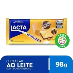 [Compre 3]  Barra de Chocolate Branco Lacta com Recheio Ouro Branco 98g