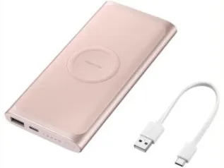 Carregador Portátil/Power Bank Samsung - sem Fio 10000mAh Fast Charge Rose