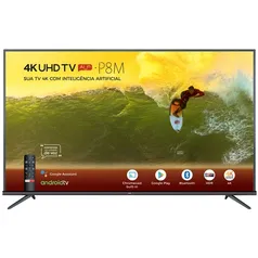 Android Tv Led 65" Tcl P8m Ultra Hd Com Wii Integrado E Controle Remoto Com Comando De Voz E Google Assistant