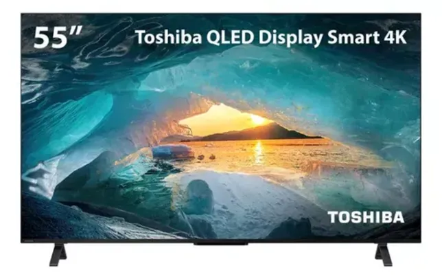 [Cartão MP R$1862] Smart Tv Qled 55 4k Toshiba Vidaa 3hdmi 2usb Wi-fi - Tb026m