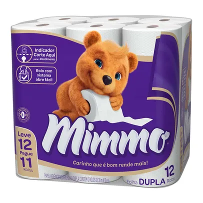 [Leve 7] Papel Higiênico Mimmo Folha Dupla com 12 Rolos - Oferta Especial