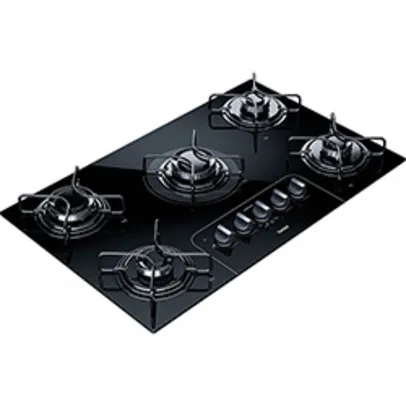 [AME R$ 349 SC R$ 304] Cooktop à Gás Consul 5 Bocas CD075 Acendimento Inteligente Preto