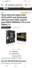 Placa-mãe Intel H310 mATX LED Aura Sync RGB | R$620