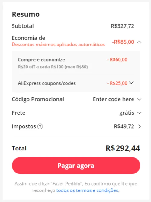 Imagem na descrição da promoção