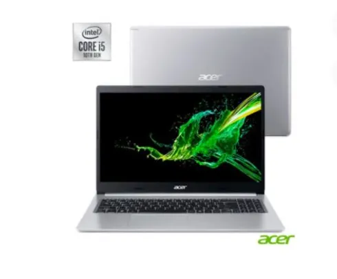 Notebook Acer®, Intel® Core™ i5 10210U, 8GB, 512GB SSD, Tela de 15,6'', Nvidia GeForce MX 250 | R$3.799