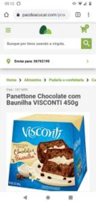 Panettone Chocolate com Baunilha VISCONTI 450g | R$4,45