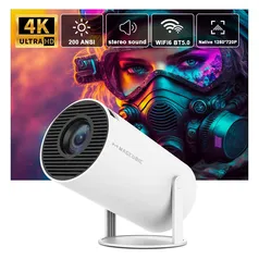 Projetor portátil Android 11 para cinema em casa e ao ar livre, Dual WiFi 6, 200 ANSI, Allwinner H71