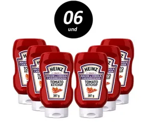 Kit com 6 Ketchup Heinz Bacon & Cebola Caramelizada 397g