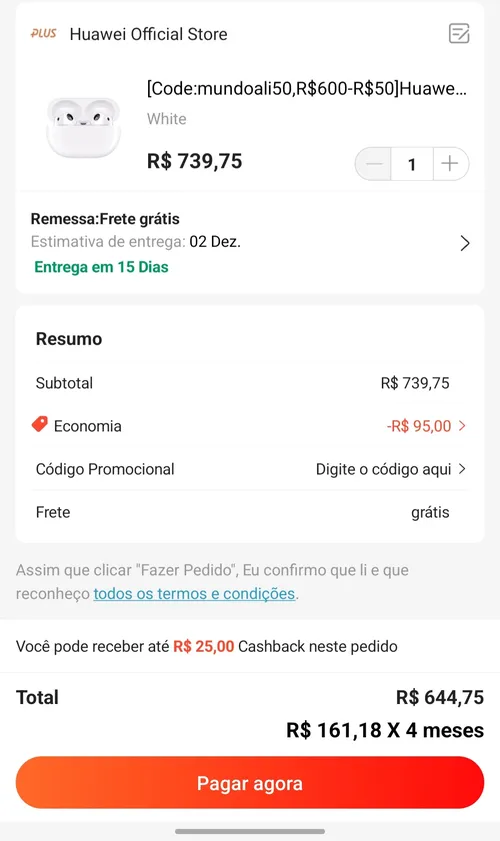 Imagem na descrição da promoção