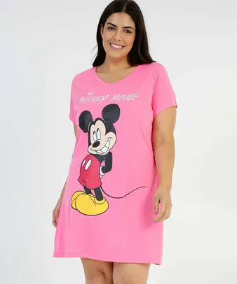 Camisola Plus Size Feminina Mickey Manga Curta Disney [TAM  P e M]