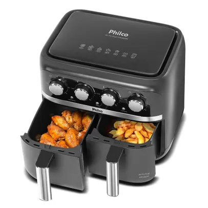 Fritadeira Air Fry Dual Philco Pfr3000pi Duplo Cesto 8L 127V