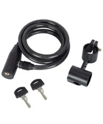 [PRIME] Cadeado com Chave para Bike 8mm de Diâmetro 100cm de Comprimento Aço/Silicone Preto - BI011 Atrio