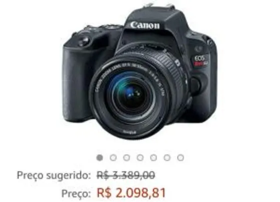 Canon Câmera Digital EOS Rebel SL2 EF-S 18-55mm f/4-5.6 kit, Preto - R$2099