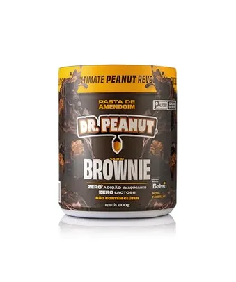 (Add 3Un R$ 82,23) Dr Peanut Pasta De Amendoim Sabor Brownie Com Whey Protein 600G Dr. Peanut