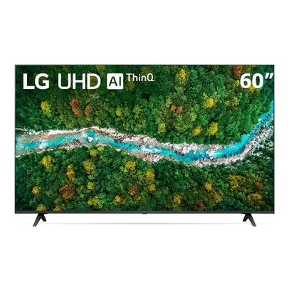 Smart Tv Lg 60 Polegadas 4k Uhd 60UP7750 Wifi Bluetooth HDR Inteligência Artificial Thinq Google Alexa Preta