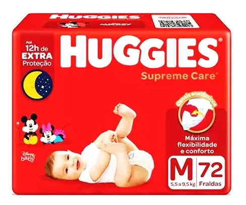 [Leve 3] Fralda Infantil Huggies Supreme Care M Pacote 72 Unidades