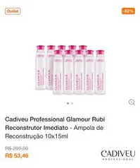 Cadiveu Professional Glamour Rubi Reconstrutor Imediato - Ampola de Reconstrução 10x15ml