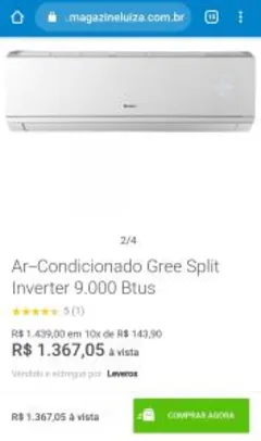 Ar-Condicionado Gree Split Inverter 9.000 Btus | R$1.367