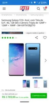 Samsung Galaxy S10+ Azul - 128 GB | R$ 2695