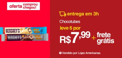 [6un por 7,99] Chocotubes Ao Leite 25g Hershey