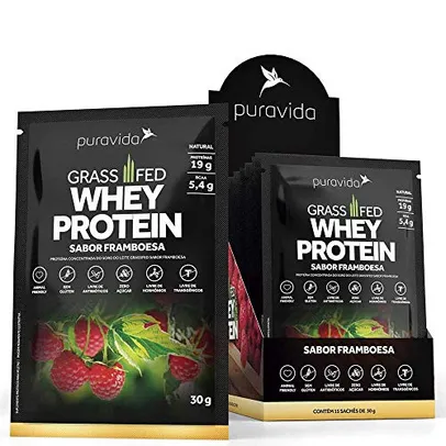 Grassfed Whey Protein Framboesa 15 sachês de 30g Puravida