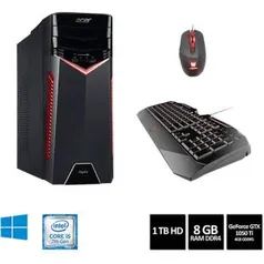 Desktop Gamer Aspire GX-783-BR11 Intel Core 7 I5 8GB (GeForce 1050TI com 4GB) 1TB W10 - Acer - R$2879