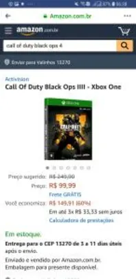 Call Of Duty Black Ops IIII - Xbox One - R$100