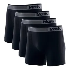 Kit 4 Cuecas Boxer Micr S/Costura, Mash, Masculino, Preto/Preto/Preto/Preto, G