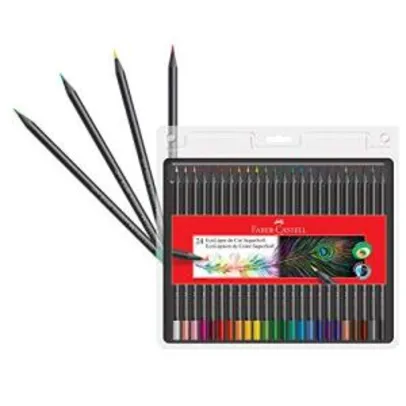 Lápis de Cor, Faber-Castell, EcoLápis Supersoft, 24 Cores | R$ 48