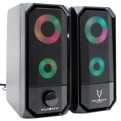 [PRIME: 48,49] Caixa de Som Gamer Husky Gaming Storm, Preto, 6W, USB / P2, Rainbow - HGMK000