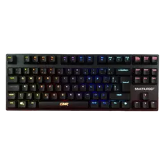 Teclado Gamer Mecânico Multilaser GK-510 TKL, LED Rainbow, Switch Blue, ABNT2, Black, TC258